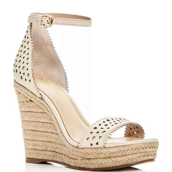 Botkier Perforated Leather Espadrille Wedges - Picture 1 of 6